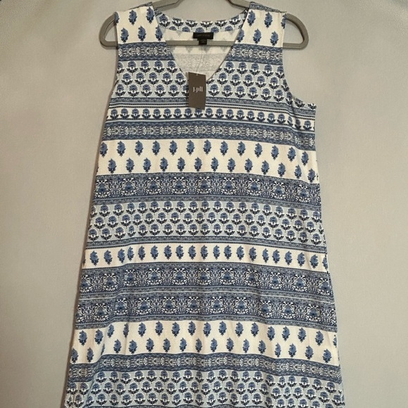 J. Jill Floral Blue and White V-Neck Dress NWT - Picture 10 of 12